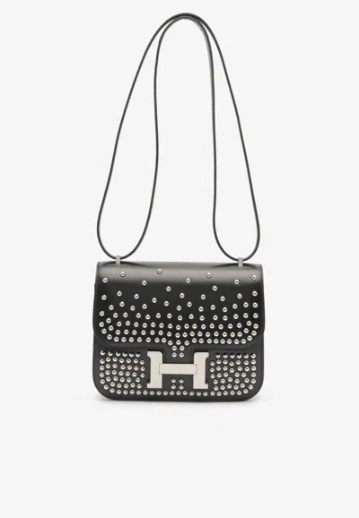 Hermes Constance 18 Mirror Cloute In Black Box Leather With Palladium Hardware