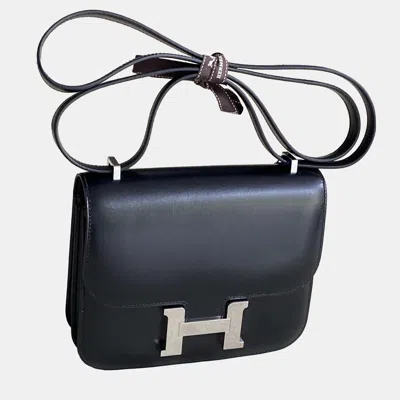 Pre-owned Hermes Constance 19 Black Box Leather Bag