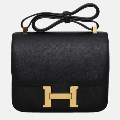 Pre-owned Hermes Constance 24 Black Leather Shoulder Bag