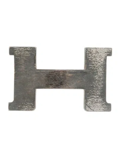 Pre-owned Hermes Constance 24mm Belt Buckle In Silver