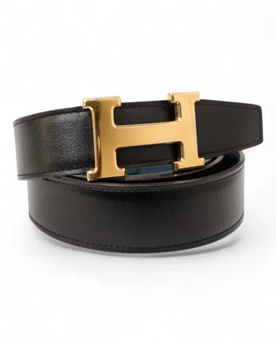 Pre-owned Hermes Hermès Constance Belt 32mm Noir/bleu