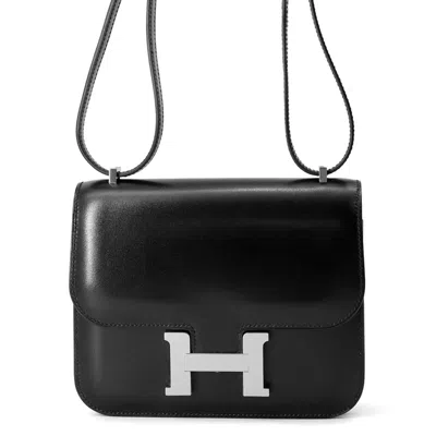 Pre-owned Hermes Constance Black Box Calf Leather Shoulder Bag ()