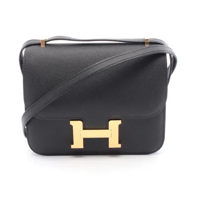 Pre-owned Hermes Constance Black Epsom Leather Leather Shoulder Bag ()