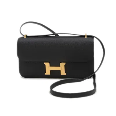 Pre-owned Hermes Constance Black Epsom Leather Shoulder Bag ()