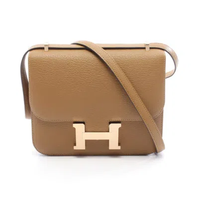 Pre-owned Hermes Constance Brown Chevre Leather Shoulder Bag ()