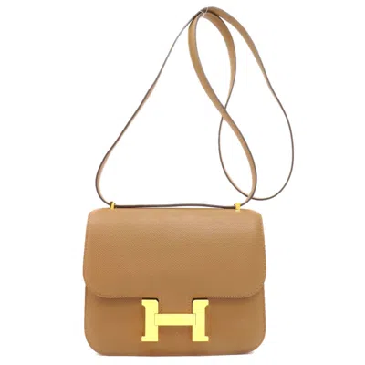 Pre-owned Hermes Constance Brown Epsom Leather Shoulder Bag ()