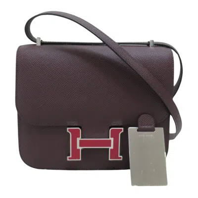 Hermes Hermès Constance Brown Leather Shoulder Bag ()
