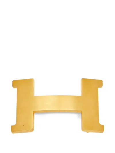 Pre-owned Hermes Constance Brushed Belt Buckle In Gold