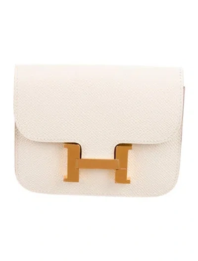 Pre-owned Hermes Constance Compact Wallet In Neutral