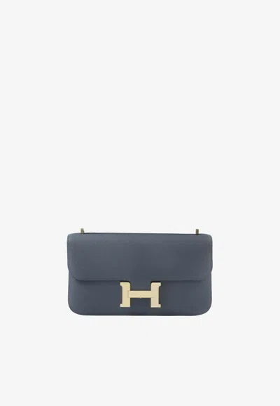 Hermes Constance Elan In Gris Misty Epsom Leather With Permabrass Hardware In Gray