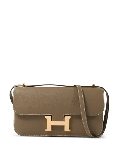 Pre-owned Hermes Constance Elan Shoulder Bag In Brown