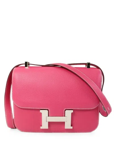 Hermes Constance Epsom-leather Shoulder Bag In Pink