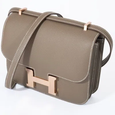 Pre-owned Hermes Constance Etoupe Gray Epsom Leather Shoulder Bag ()