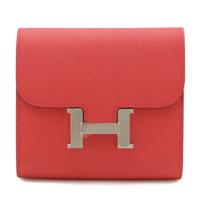 Pre-owned Hermes Constance Fuchsia Pink Epsom Leather Wallet (bi-fold) ()