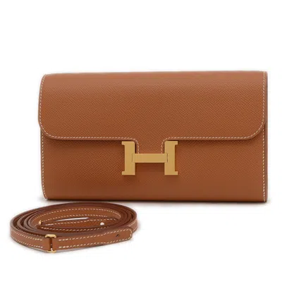 Pre-owned Hermes Constance Gold Epsom Leather Shoulder Bag ()