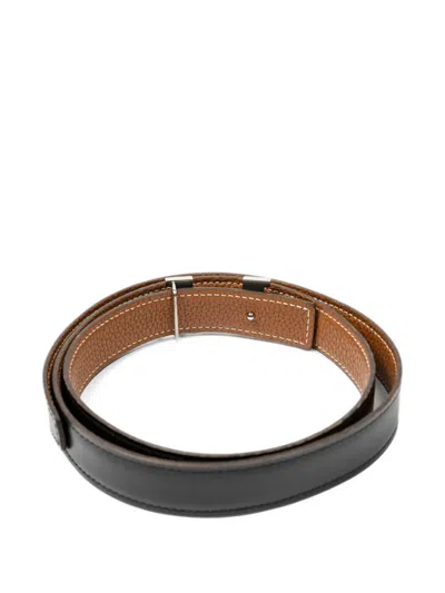 Pre-owned Hermes Constance H Belt In Black