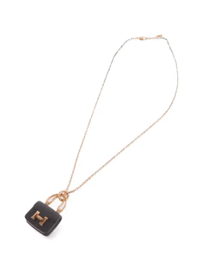 Pre-owned Hermes Constance Jade Necklace In Pink