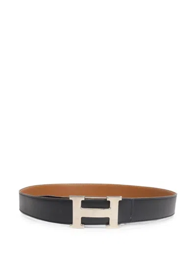 Pre-owned Hermes Constance Leather Belt In Black
