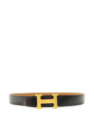 Pre-owned Hermes Constance Leather Belt In Black
