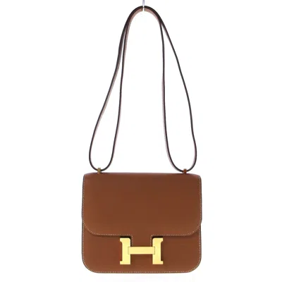 Hermes Hermès Constance Brown Leather Shoulder Bag ()