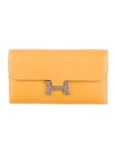 Pre-owned Hermes Constance Long Wallet In Neutral