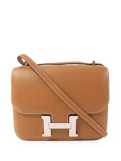 Pre-owned Hermes Constance Mini Shoulder Bag In Brown