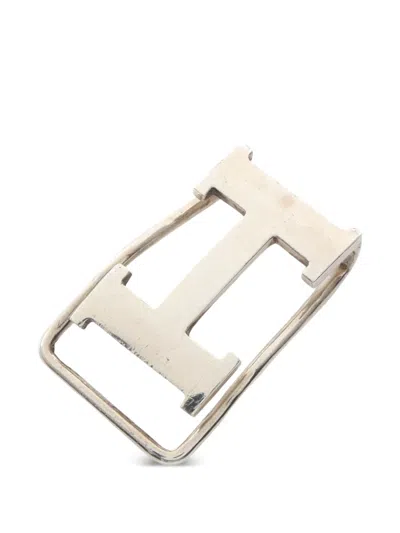 Pre-owned Hermes Constance Money Clip In Silver