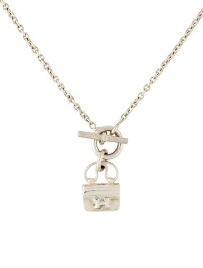 Pre-owned Hermes Constance Pendant Necklace, 15" In Multi