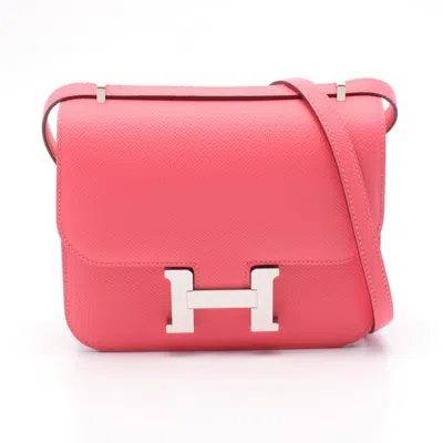 Pre-owned Hermes Constance Pink Epsom Leather Shoulder Bag ()