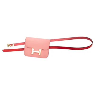 Pre-owned Hermes Constance Pink Pochette/belt
