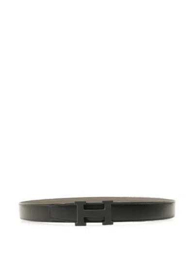 Pre-owned Hermes Constance Reversible Belt In Black