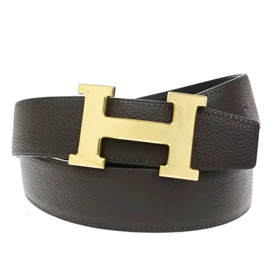Pre-owned Hermes Constance Reversible Belt Leather Brown Leather Belts Accessory ()
