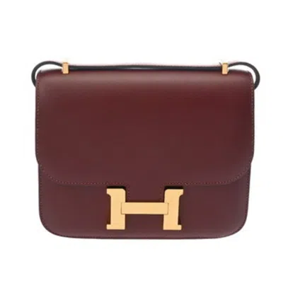 Pre-owned Hermes Constance Rouge H Box Calf Leather Shoulder Bag ()