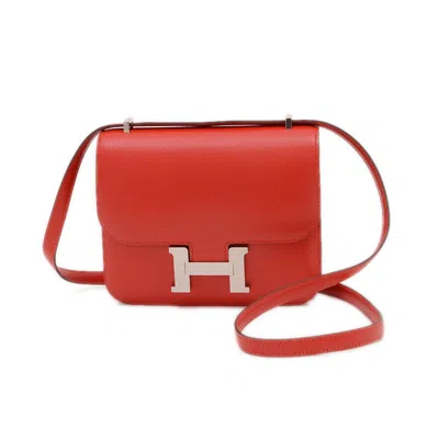 Pre-owned Hermes Constance Silver Chevre Leather Shoulder Bag ()