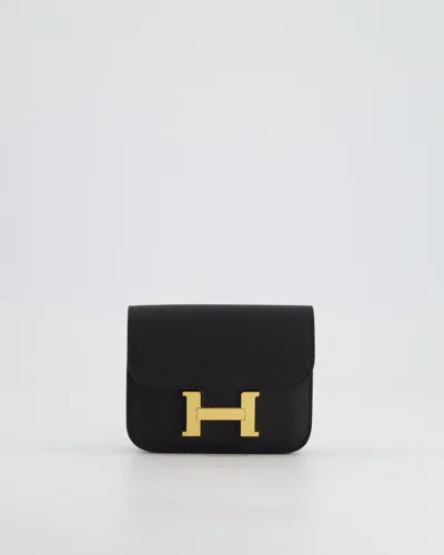 Pre-owned Hermes Hermès Constance Slim Belt Wallet Bag In Epsom Leather With Gold Hardware In Black