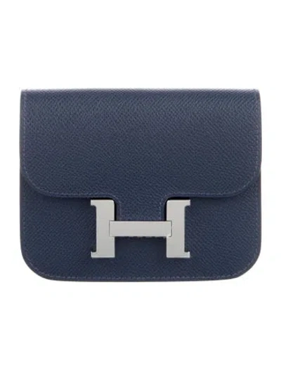 Pre-owned Hermes Constance Slim In Blue