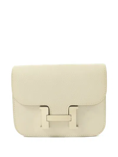 Pre-owned Hermes Constance Slim Wallet In Neutral