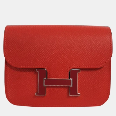 Pre-owned Hermes Red Leather Constance Bag