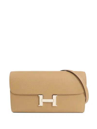 Pre-owned Hermes Constance To Go Clutch Bag In Neutral