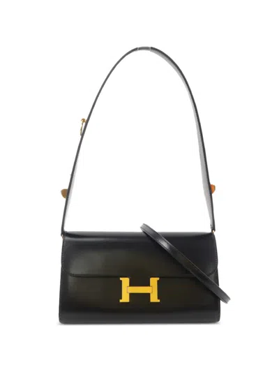 Pre-owned Hermes Constance To Go Rock Shoulder Bag In Black
