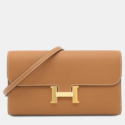 Pre-owned Hermes Constance To Go Tofi Epsom Leather Bag In Brown
