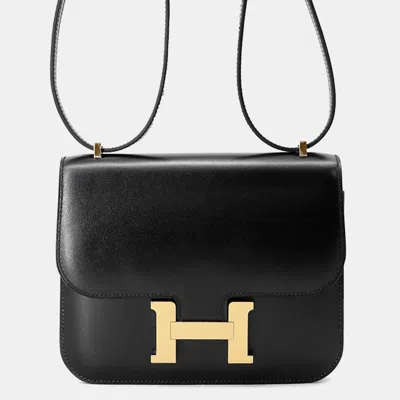 Pre-owned Hermes Constance3 Miroir Black Box Calf Leather Mini