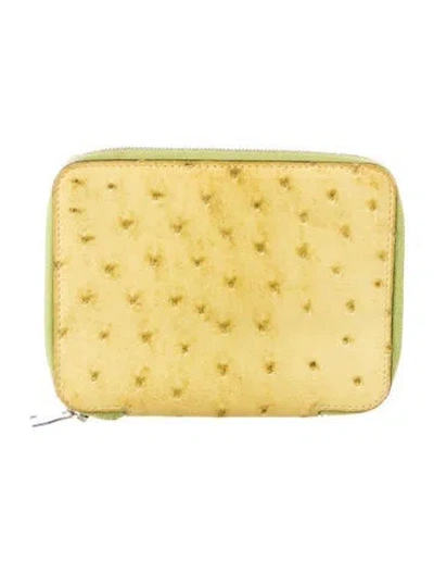 Pre-owned Hermes Continental Wallet In Green