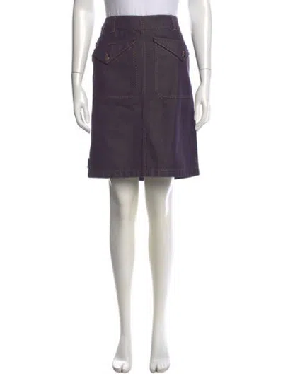 Pre-owned Hermes Contrast Knee-length Skirt In Purple