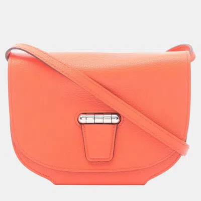 Pre-owned Hermes Convoyeur Mini Evercolour Leather Shoulder Bag In Orange
