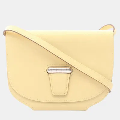 Pre-owned Hermes Convoyeur Mini Limoncello Swift Leather Shoulder Bag In Yellow