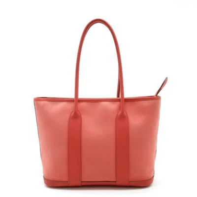 Pre-owned Hermes Coral Pink Toile Officier Shoulder Bag Tote Bag ()