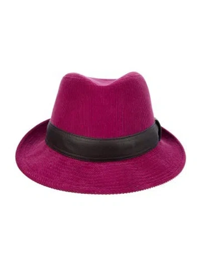 Pre-owned Hermes Corduroy Funk Hat In Purple