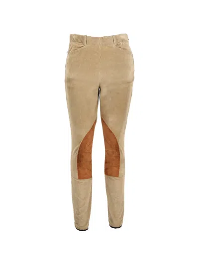 Pre-owned Hermes Corduroy Knee-patch Trousers In Brown