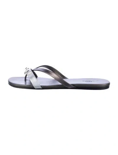 Pre-owned Hermes Corfou Leather Slides